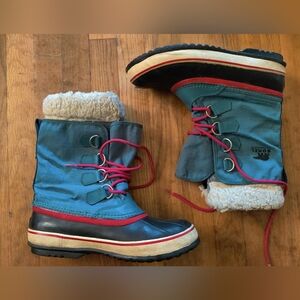 Sorel Carnival Teal Winter Duck Boots Women's Size 10
